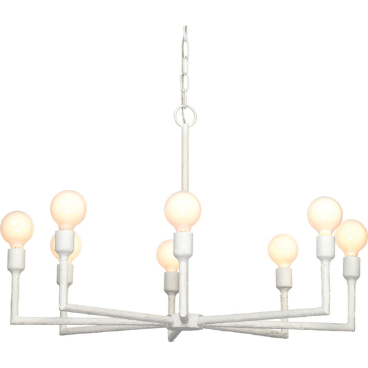 Park Chandelier by Jamie Young in white gesso. Made from steel in a modern style.