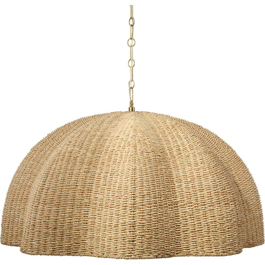 Rosemary Pendant by Jamie Young in natural and antique brass. Made from natural fibers in a unique style.