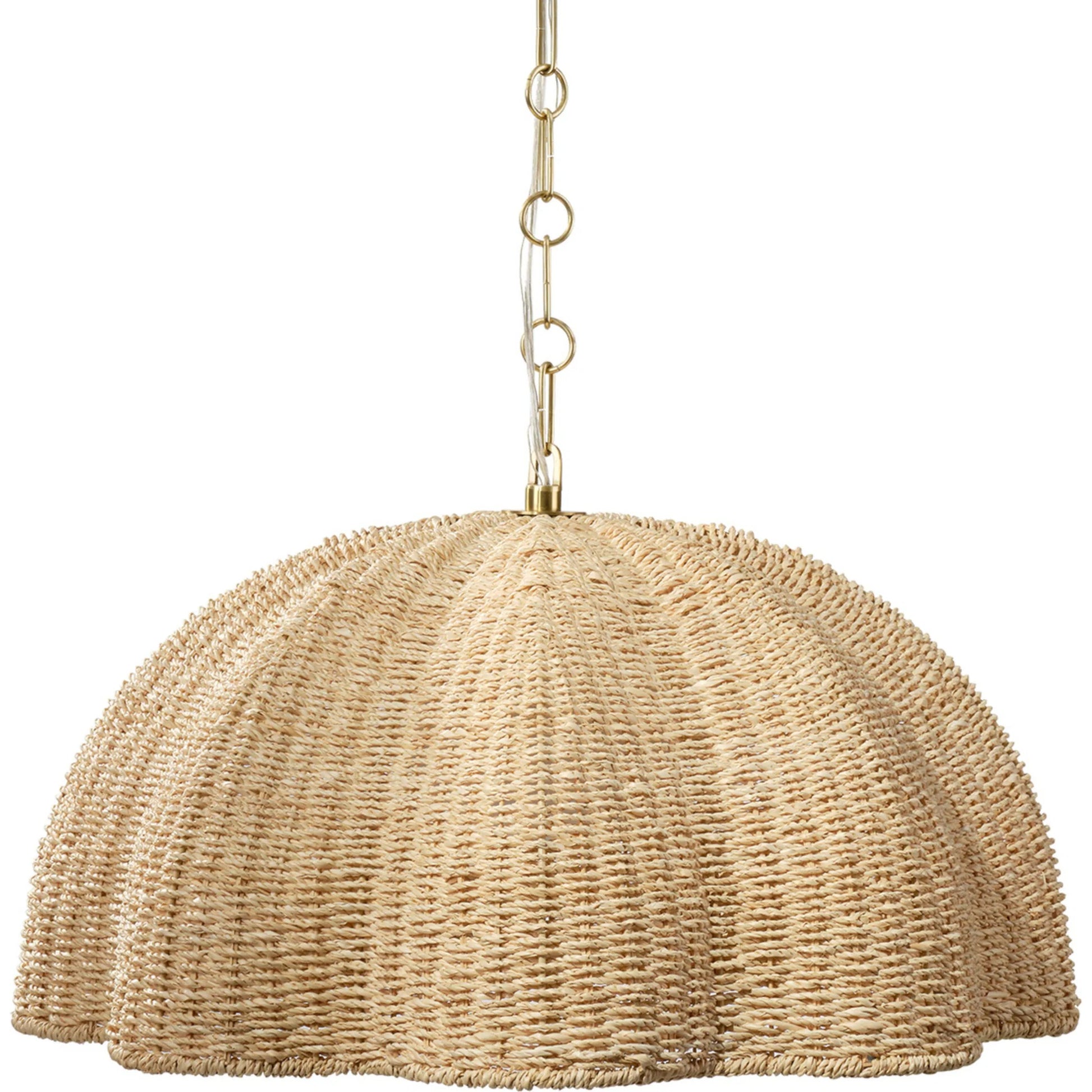 Rosemary Pendant by Jamie Young in natural and antique brass. Made from natural fibers in a unique style.