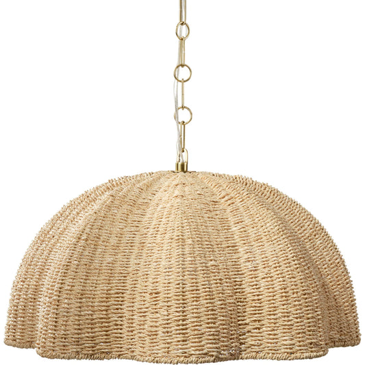 Rosemary Pendant by Jamie Young in natural and antique brass. Made from natural fibers in a unique style.