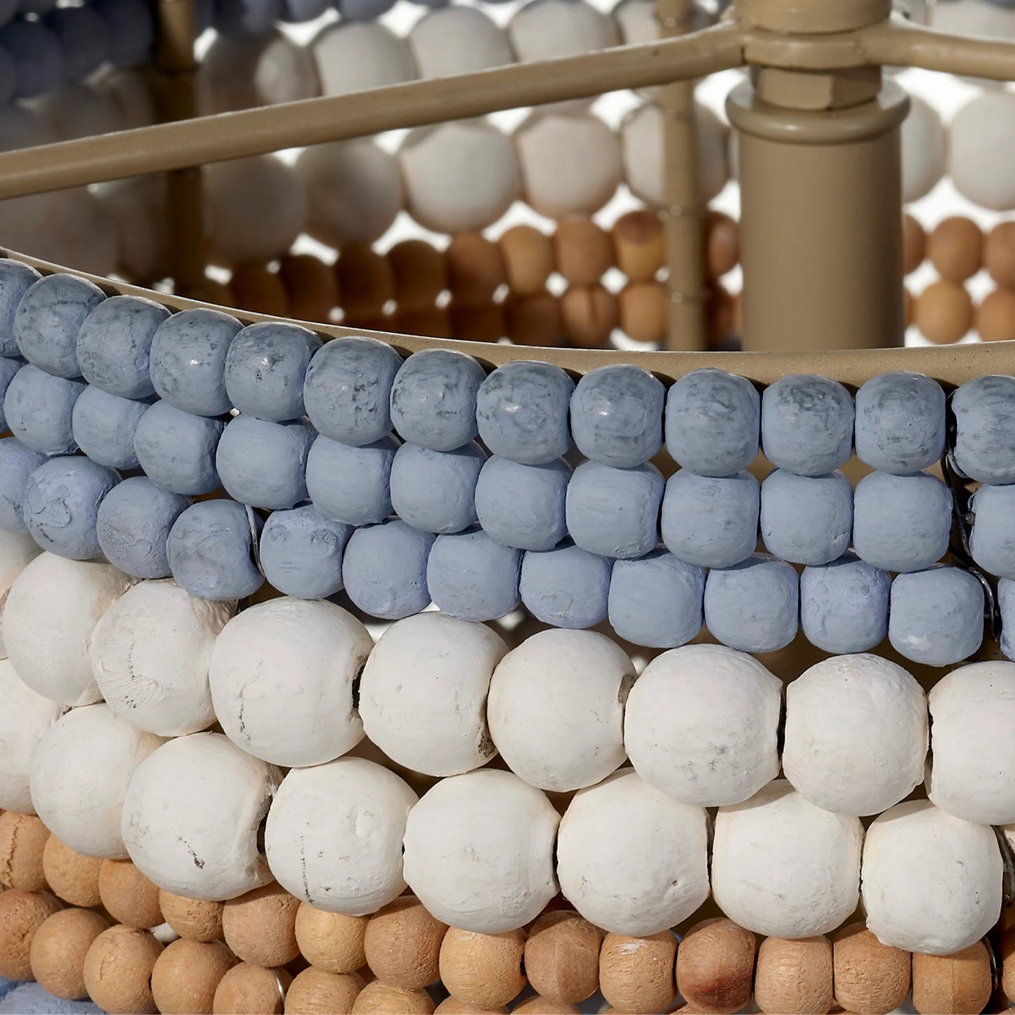 005 SI-2146455 | Closeup | Strand Pendant by Jamie Young. Made from mango wood, metal: iron in a coastal style.