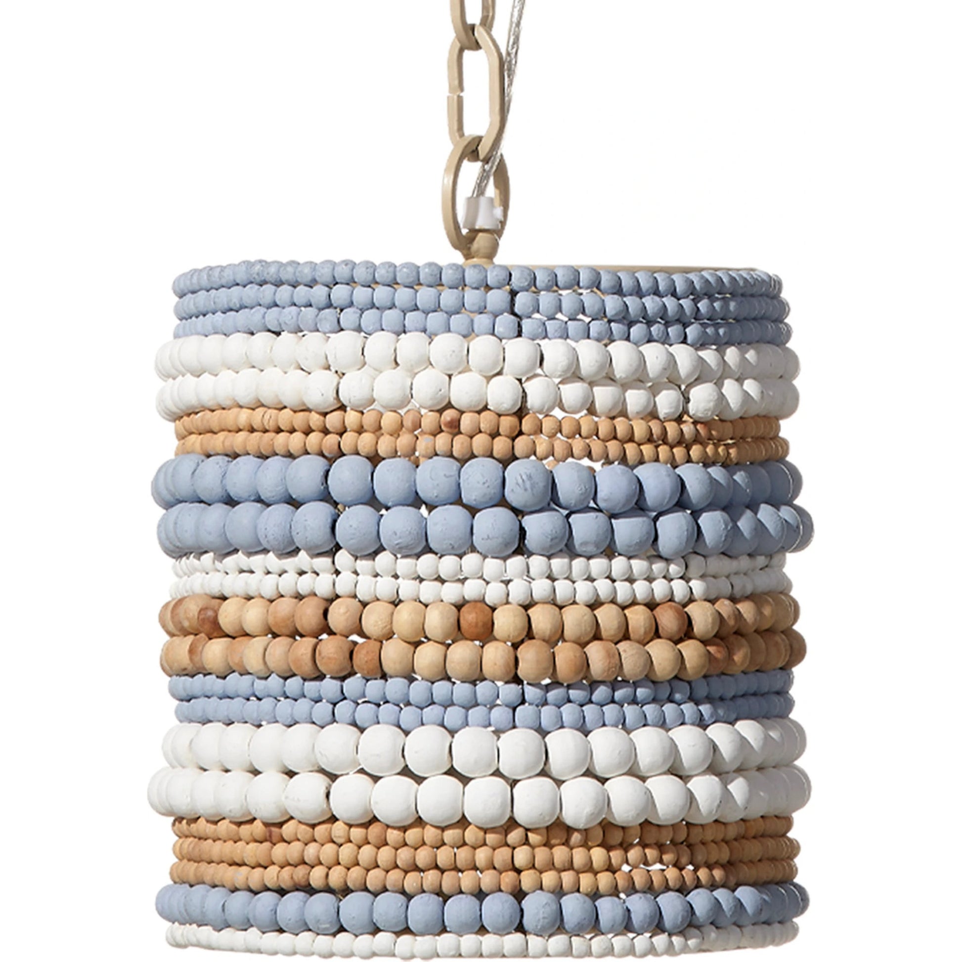 Strand Pendant by Jamie Young. Made from mango wood, metal: iron in a coastal style.