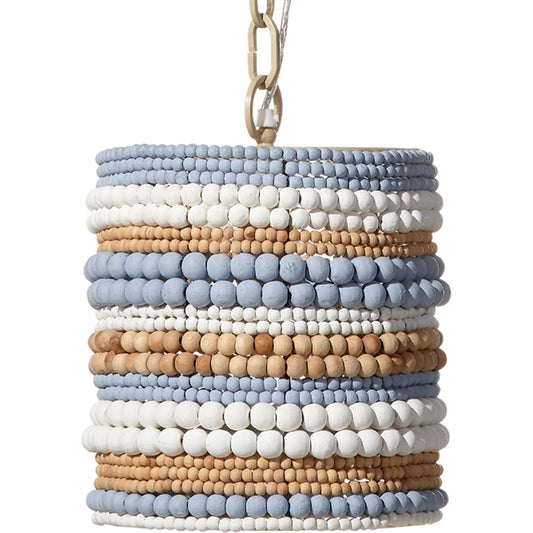 Strand Pendant by Jamie Young. Made from mango wood, metal: iron in a coastal style.