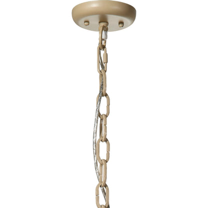 Strand Pendant by Jamie Young. Made from mango wood, metal: iron in a coastal style.