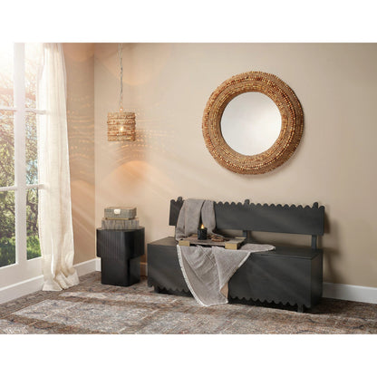 Strand Pendant by Jamie Young. Made from mango wood, metal: iron in a coastal style.