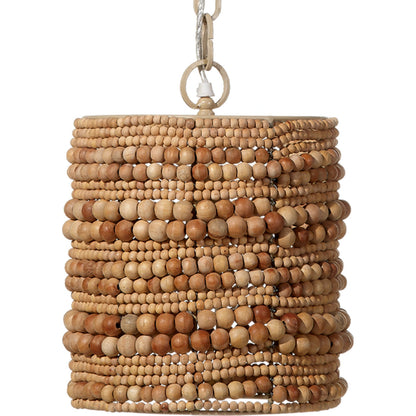 Strand Pendant by Jamie Young. Made from mango wood, metal: iron in a coastal style.