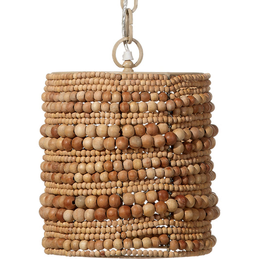 Strand Pendant by Jamie Young. Made from mango wood, metal: iron in a coastal style.