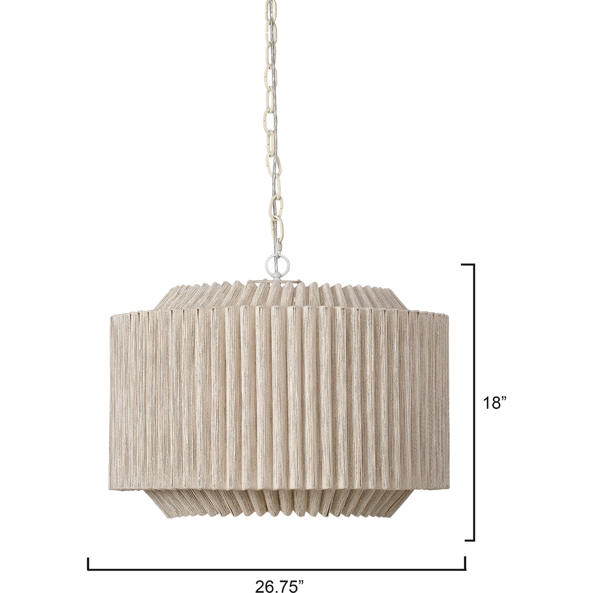 Theory Chandelier by Jamie Young in off-white, natural. Made from iron & jute in a modern style.