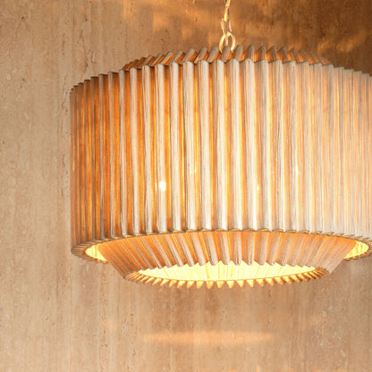 Theory Chandelier by Jamie Young in off-white, natural. Made from iron & jute in a modern style.