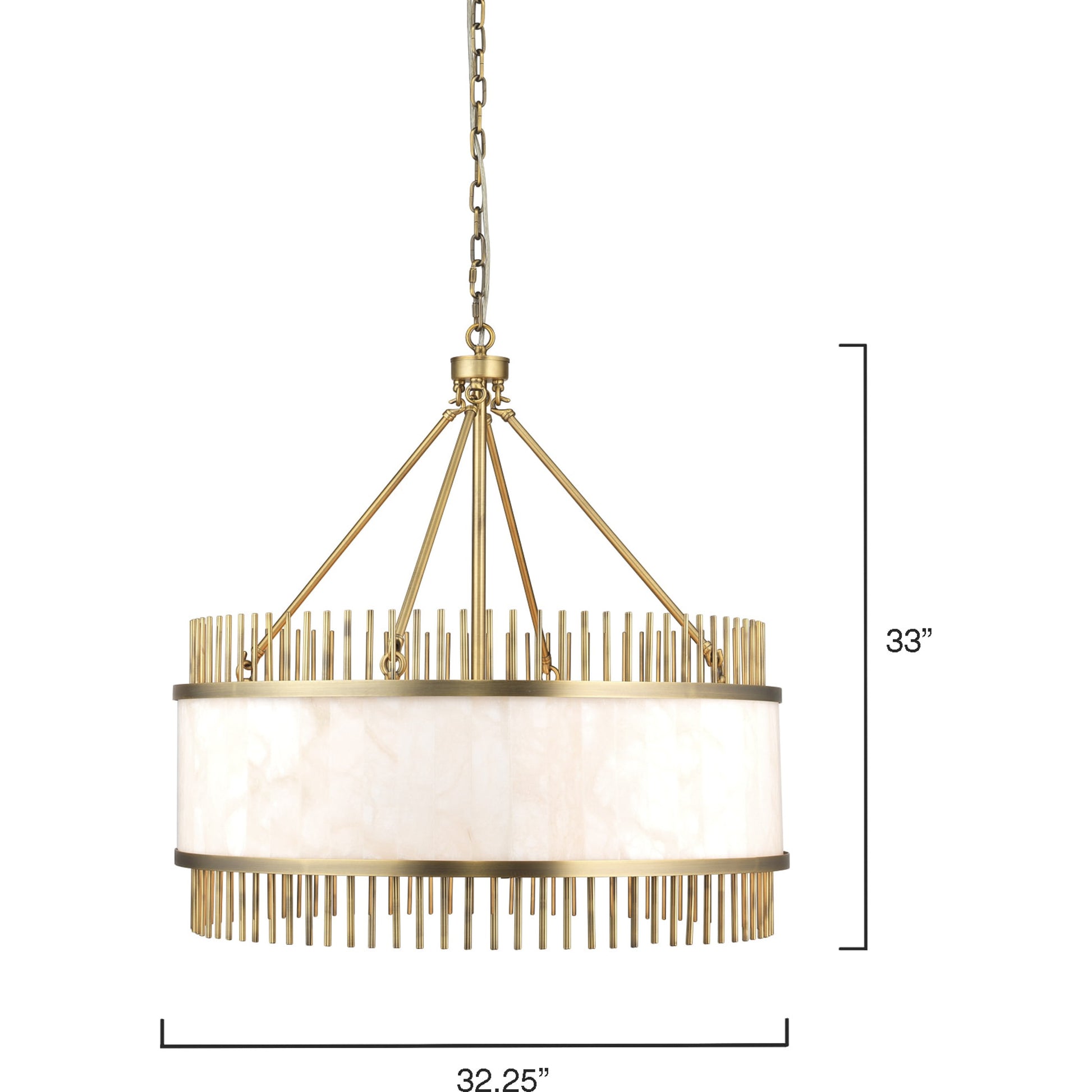 Upsala Chandelier by Jamie Young in pale lavender agate, antique brass. Made from steel, agate in a modern style.