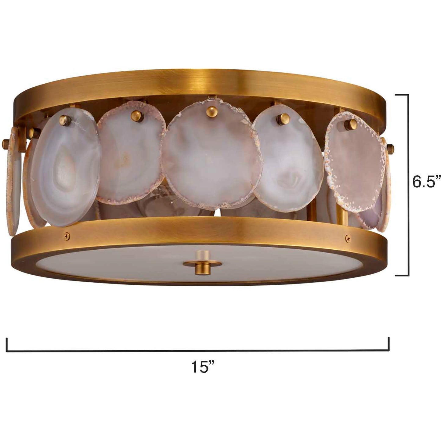 002 SI-1961321 | Additional Silo | Upsala Agate Flush Mount Ceiling Light by Jamie Young in antique brass. Made from metal, agate in a modern style.