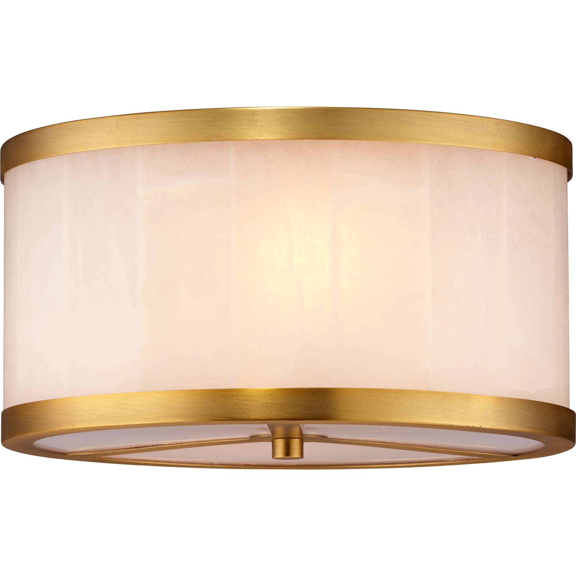 Upsala Alabaster Flush Mount Ceiling Light by Jamie Young in antique brass, white alabaster. Made from metal, alabaster stone in a modern style.