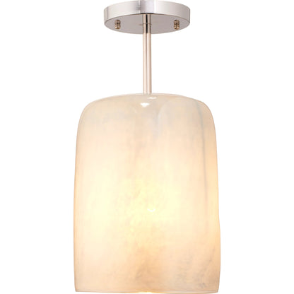 Vapor Semi-Flush Mount by Jamie Young in antique brass, aqua metallic glass. Made from glass in a modern style.