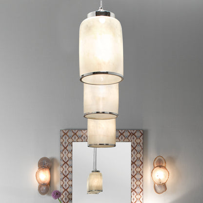 Vapor Pendant by Jamie Young in aqua metallic glass. Made from glass in a eclectic & global style.