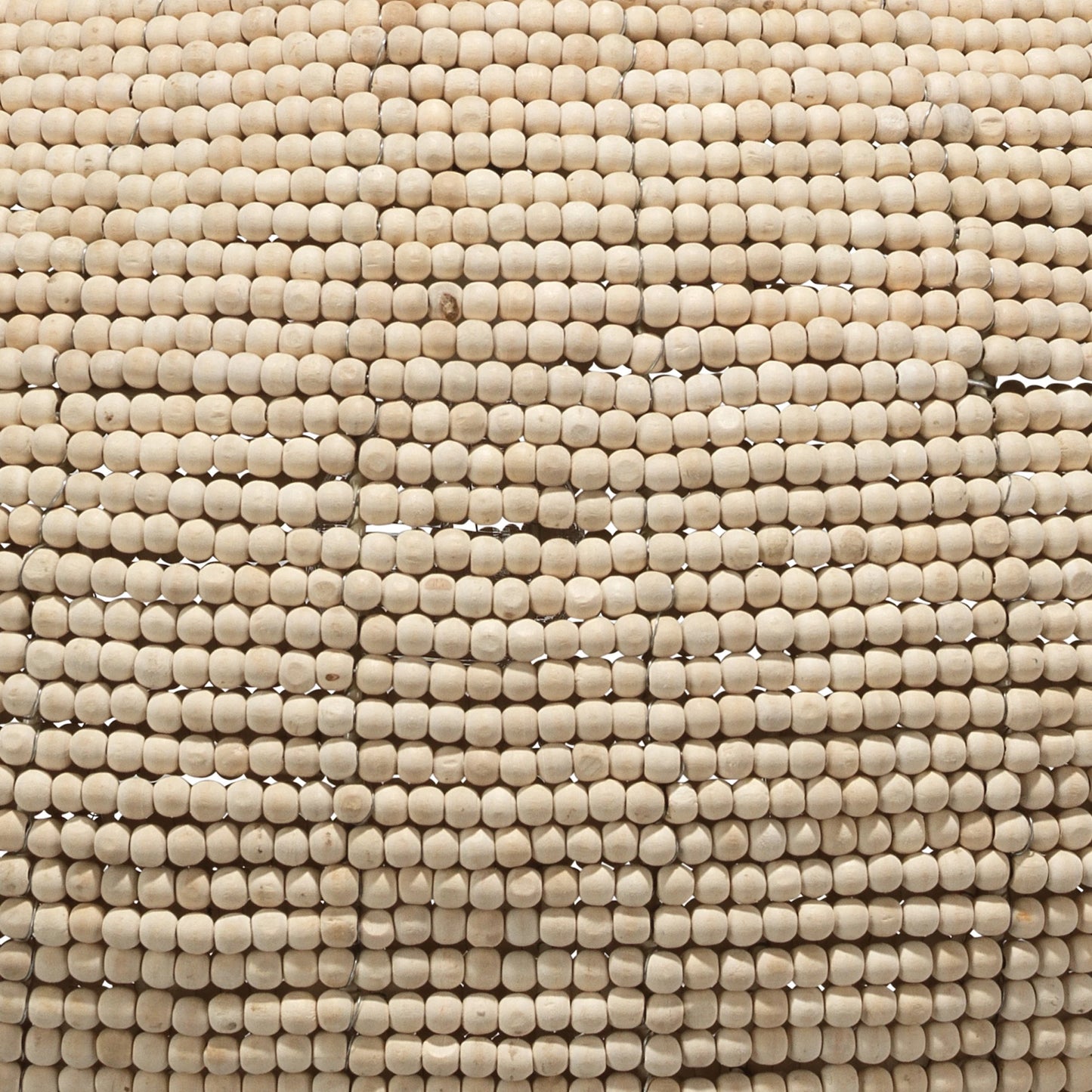 007 SR-867213 | Closeup | Whirlpool Pendant by Jamie Young in off white beads. Made from iron, mango wood in a coastal style.