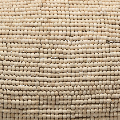 Whirlpool Pendant by Jamie Young in off white beads. Made from iron, mango wood in a coastal style.