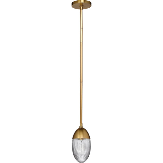 Whitworth Pendant LG by Jamie Young in polished brass, clear glass. Made from iron & glass in a modern style.