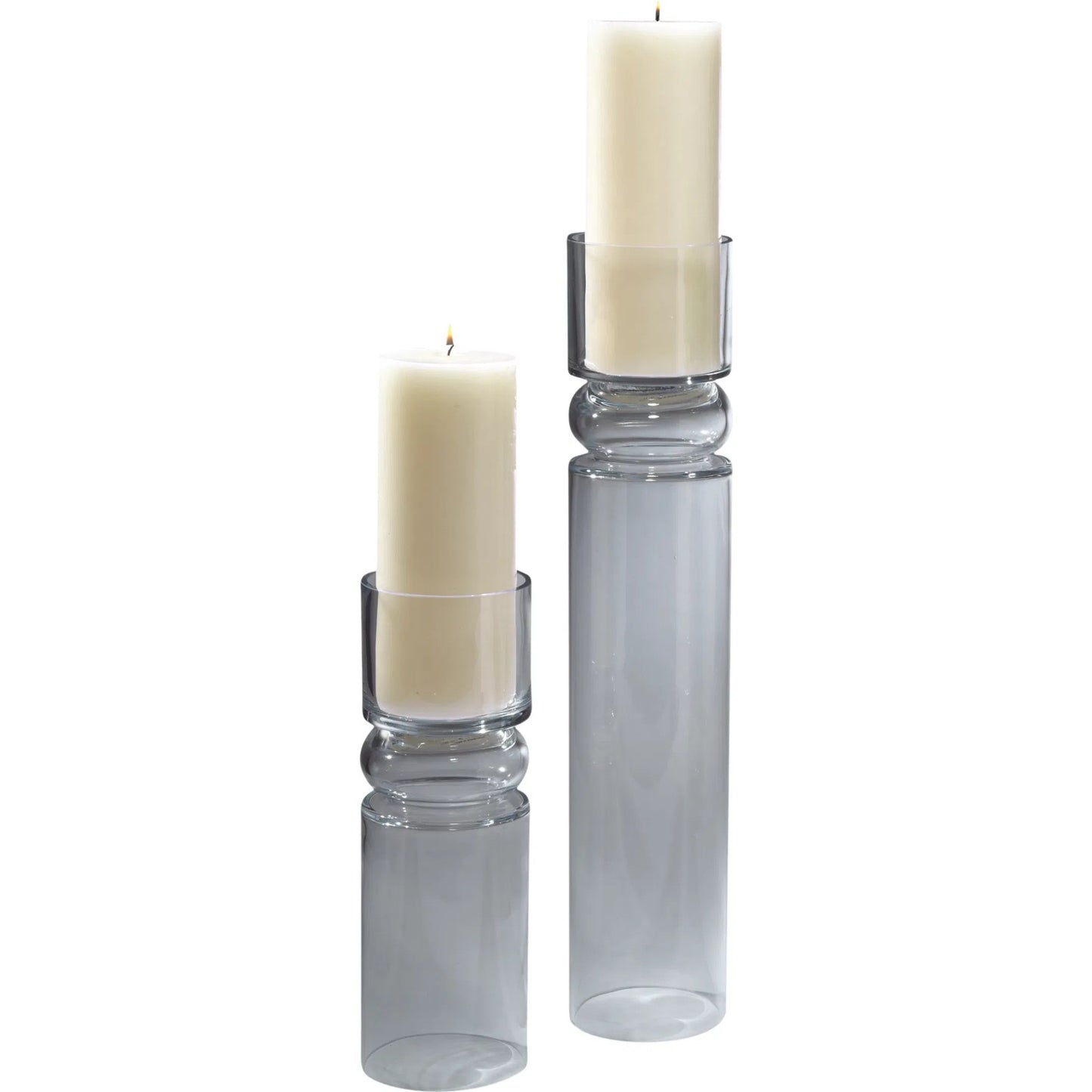 004 SR-701223,SR-701224,SR-701225 | Lifestyle | Flip Flop Candleholder Vase by Global Views. Made from glass in a transitional style.