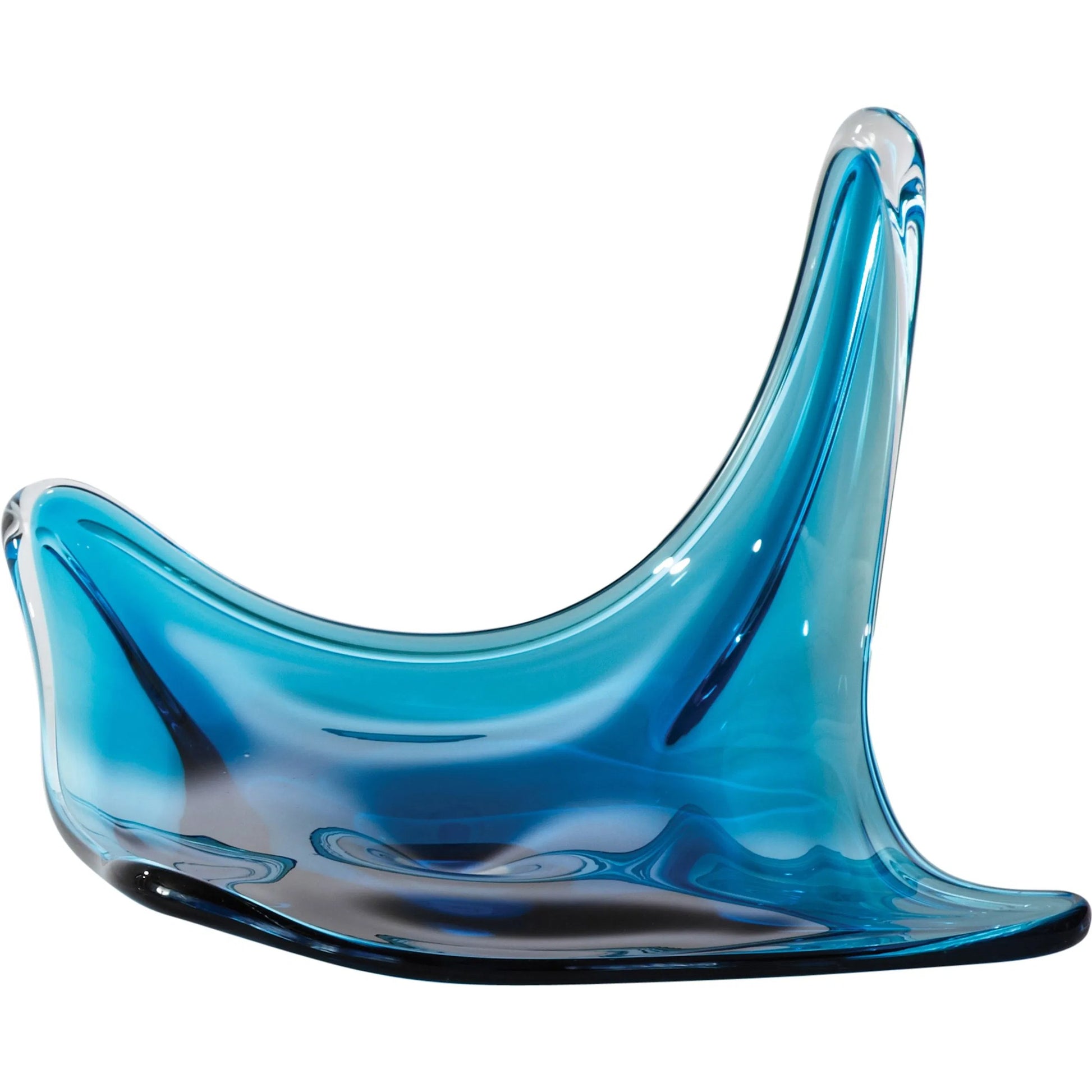 Stingray Bowl by Global Views in aqua. Made from art glass in a coastal style.