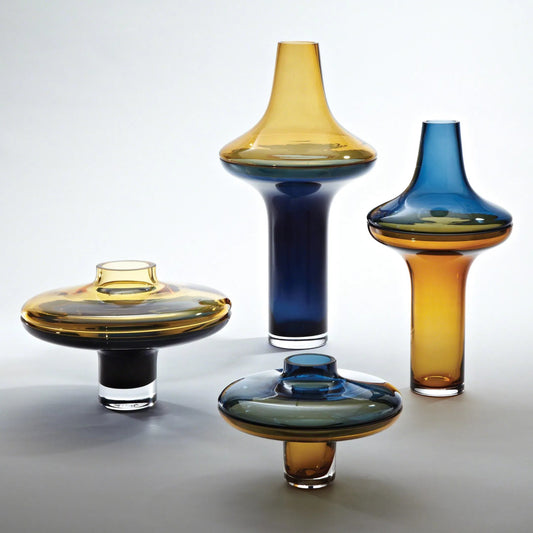 Over Cobalt Vase by Global Views. Made from art glass in a modern style.