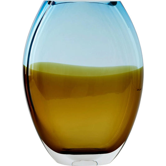 Oval Vase by Global Views in topaz, blue. Made from glass in a eclectic & global style.