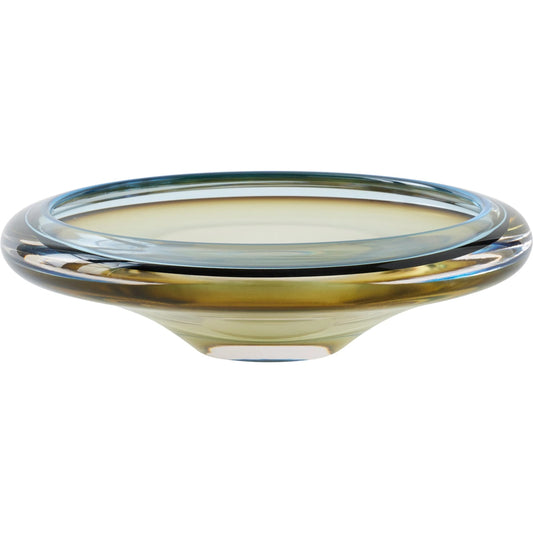 Rolled Lip Bowl by Global Views in topaz, blue. Made from glass in a eclectic & global style.