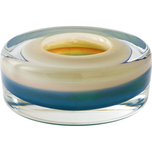 Thick Cylinder Bowl by Global Views in iris gelp, blue. Made from glass in a eclectic & global style.