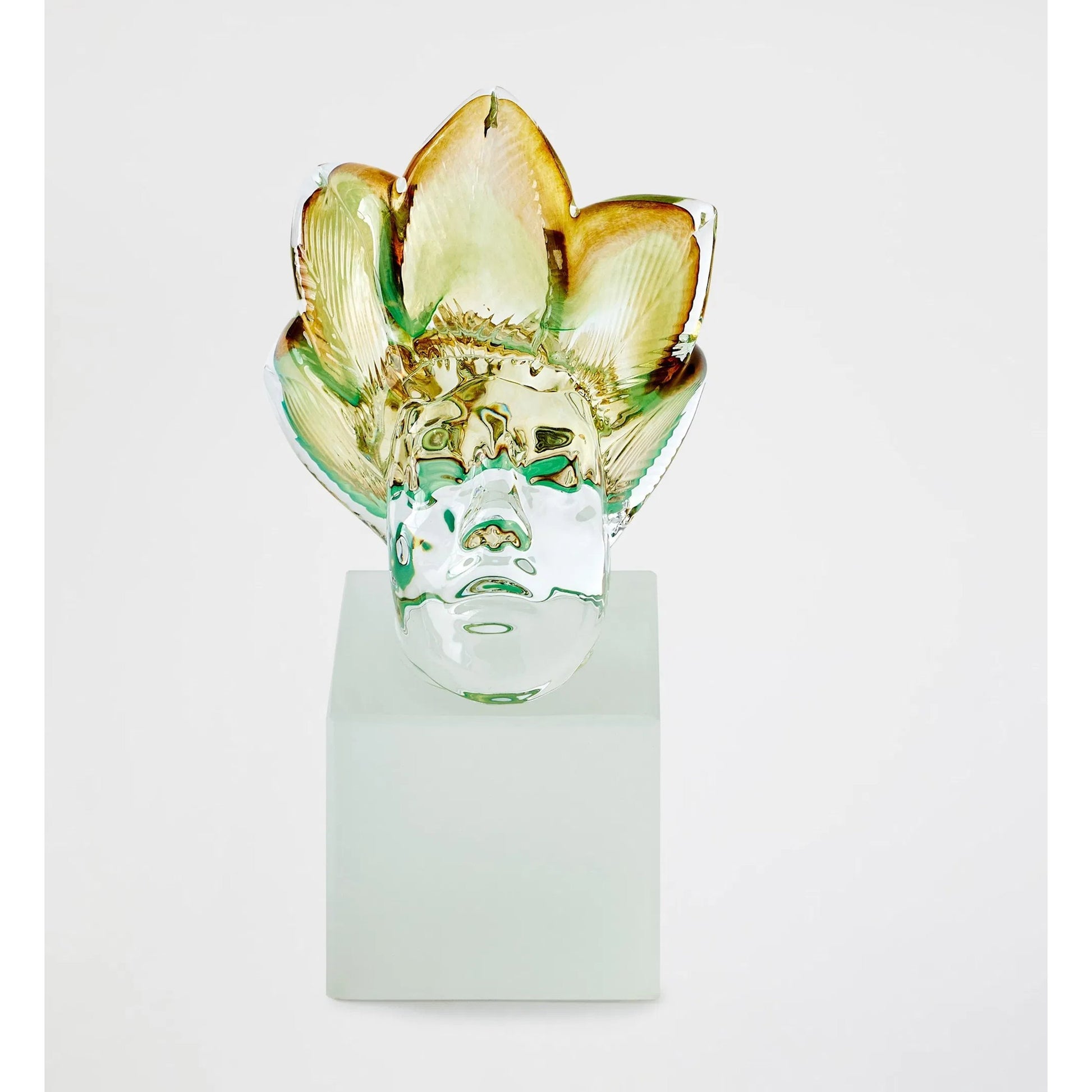 Royal Portrait I by Global Views in leaf crown. Made from artglass in a eclectic & global style.