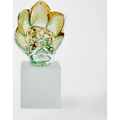 Royal Portrait I by Global Views in leaf crown. Made from artglass in a eclectic & global style.