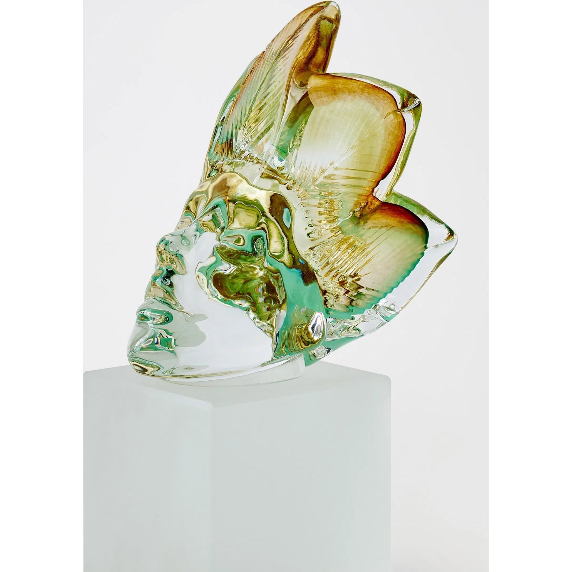 Royal Portrait I by Global Views in leaf crown. Made from artglass in a eclectic & global style.