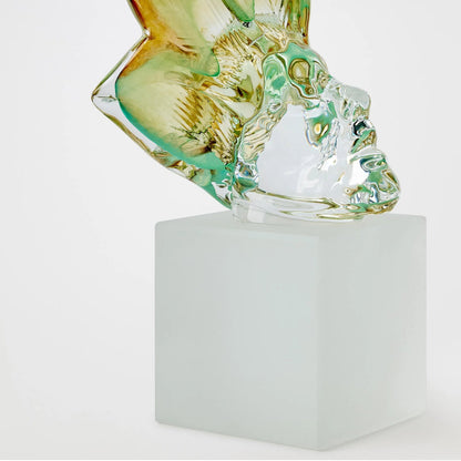 Royal Portrait I by Global Views in leaf crown. Made from artglass in a eclectic & global style.
