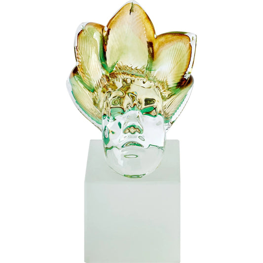 Royal Portrait I by Global Views in leaf crown. Made from artglass in a eclectic & global style.