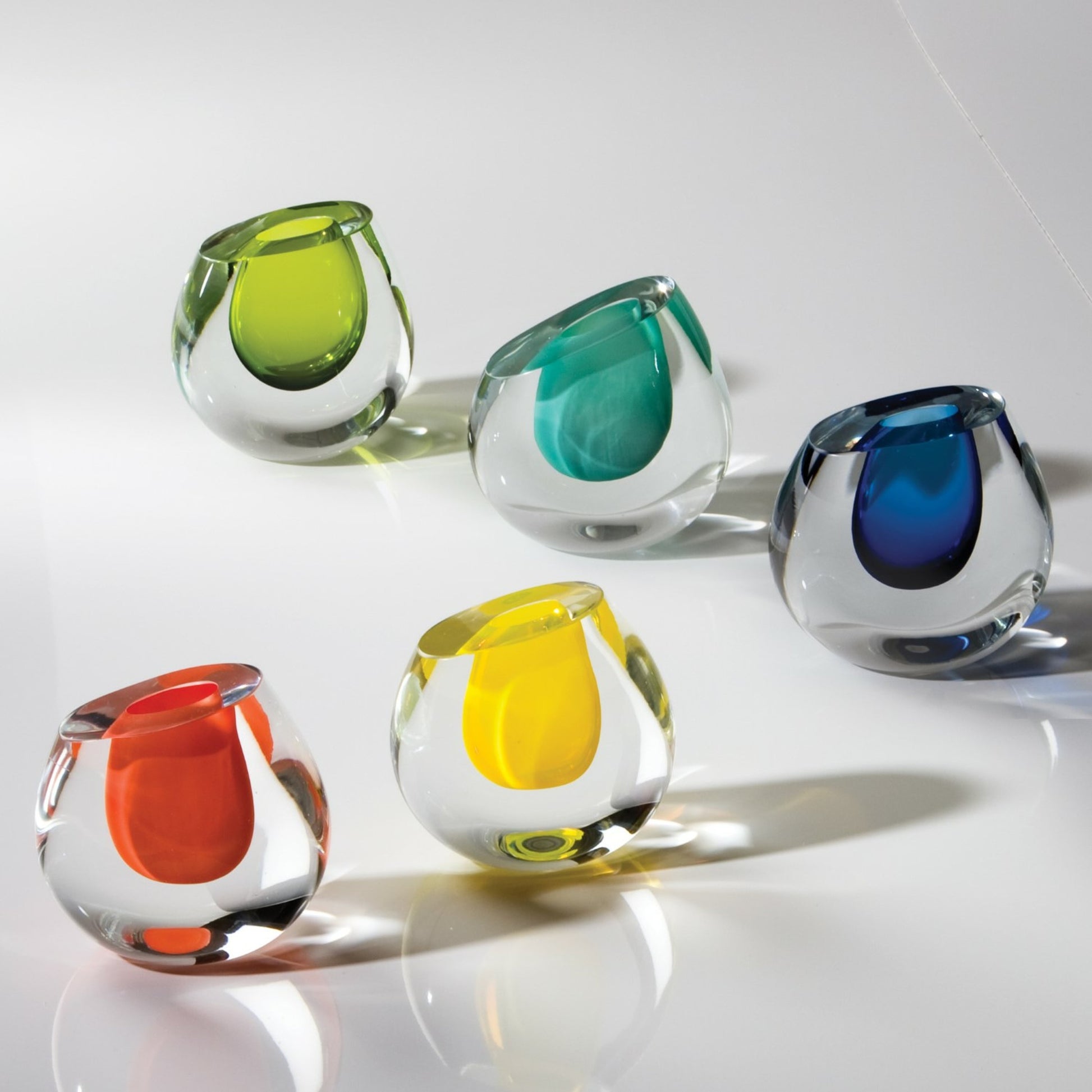 Color Drop Vase by Global Views. Made from art glass in a modern style.