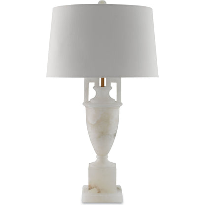 Clifford Table Lamp by Currey and Company in natural, coffee bronze. Made from alabaster, metal in a traditional style.
