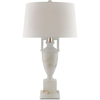 Clifford Table Lamp by Currey and Company in natural, coffee bronze. Made from alabaster, metal in a traditional style.