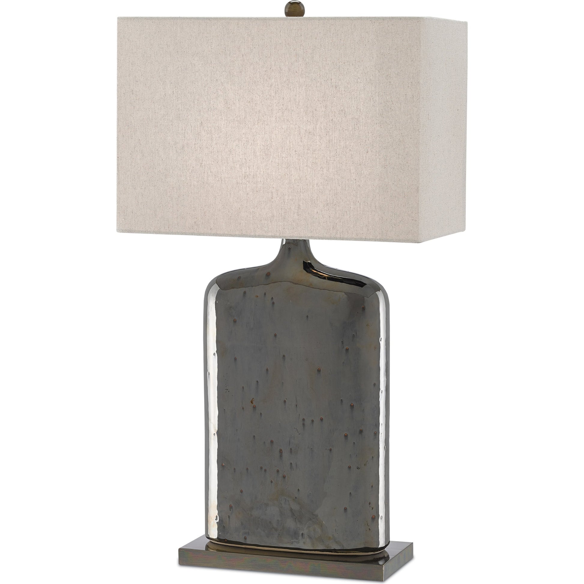Musing Table Lamp by Currey and Company in rustic metallic bronze, bronze. Made from ceramic, metal in a modern style.