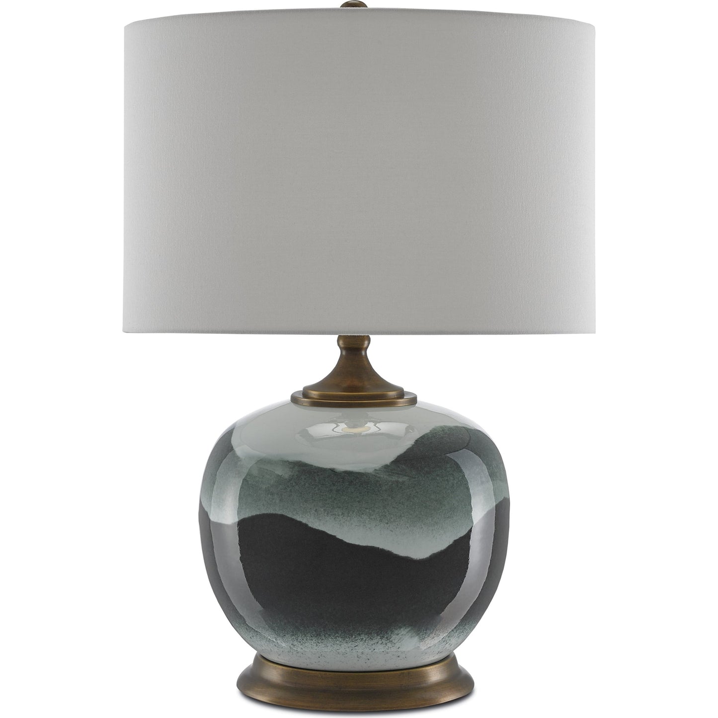 002 S-223155 | Additional Silo | Boreal Table Lamp by Currey and Company in white, green, antique brass. Made from porcelain, metal in a modern style.