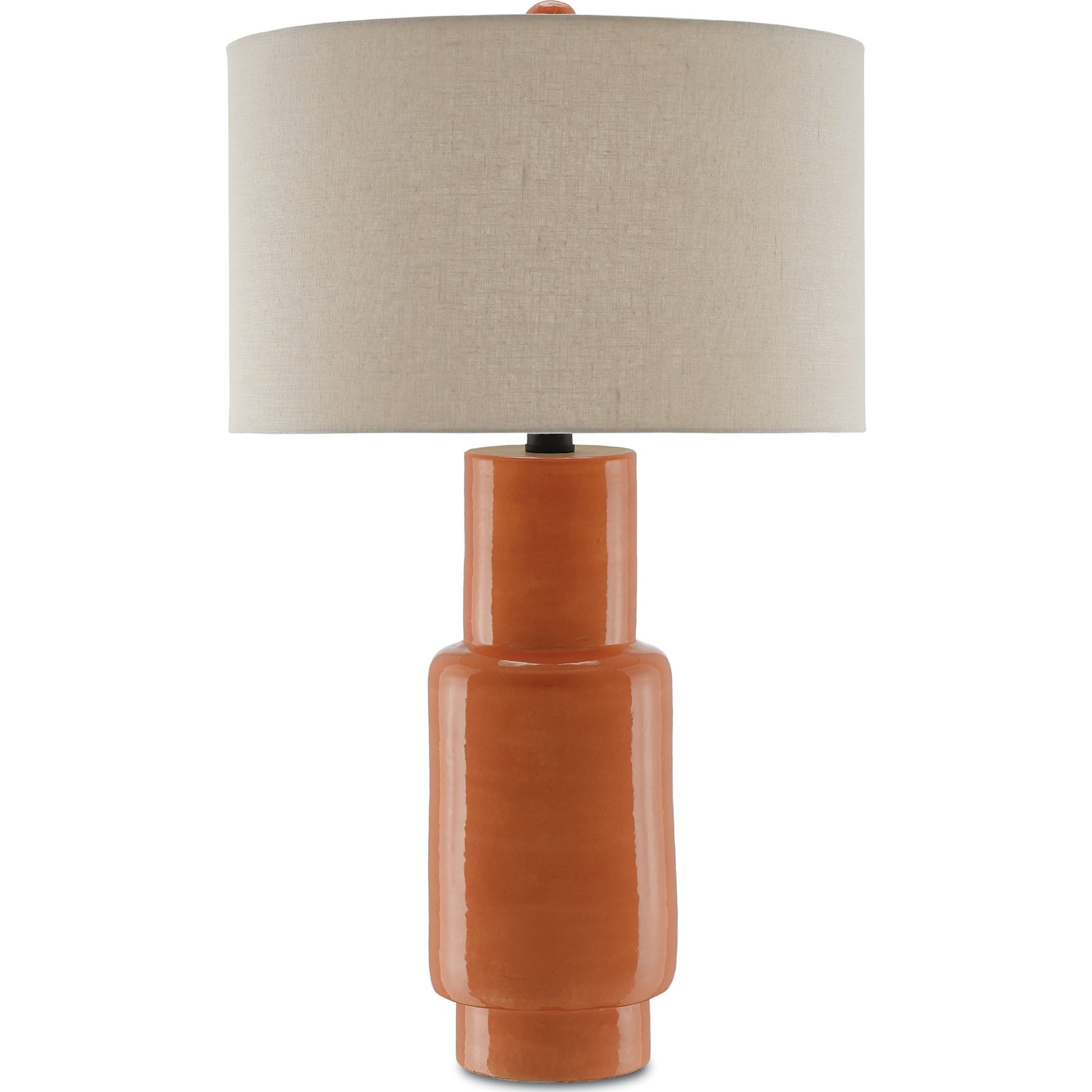Janeen Table Lamp by Currey and Company in orange, satin black. Made from terracotta, wood in a modern style.