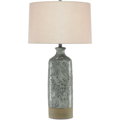 Stargazer Table Lamp by Currey and Company in gray. Made from terracotta, metal, glass mosaics in a modern style.
