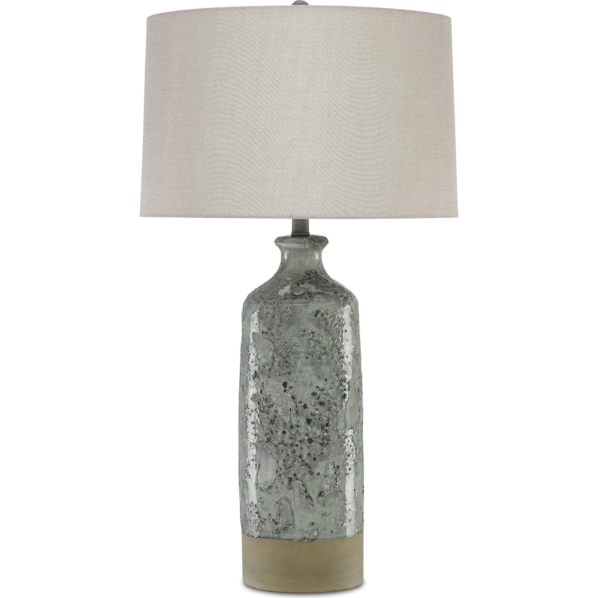 Stargazer Table Lamp by Currey and Company in gray. Made from terracotta, metal, glass mosaics in a modern style.