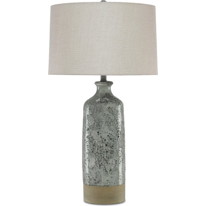 Stargazer Table Lamp by Currey and Company in gray. Made from terracotta, metal, glass mosaics in a modern style.