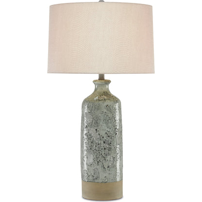 Stargazer Table Lamp by Currey and Company in gray. Made from terracotta, metal, glass mosaics in a modern style.