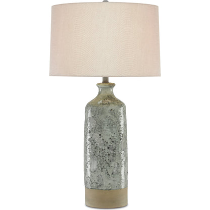 Stargazer Table Lamp by Currey and Company in gray. Made from terracotta, metal, glass mosaics in a modern style.