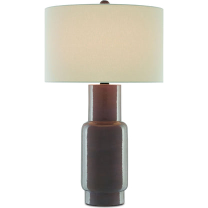 Janeen Table Lamp by Currey and Company in orange, satin black. Made from terracotta, wood in a modern style.