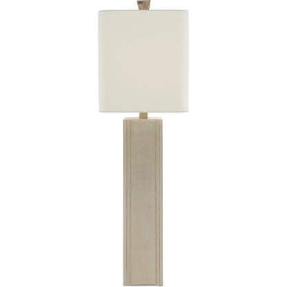 Calloway Table Lamp by Currey and Company in light mica, silver leaf. Made from mica, wood in a modern style.