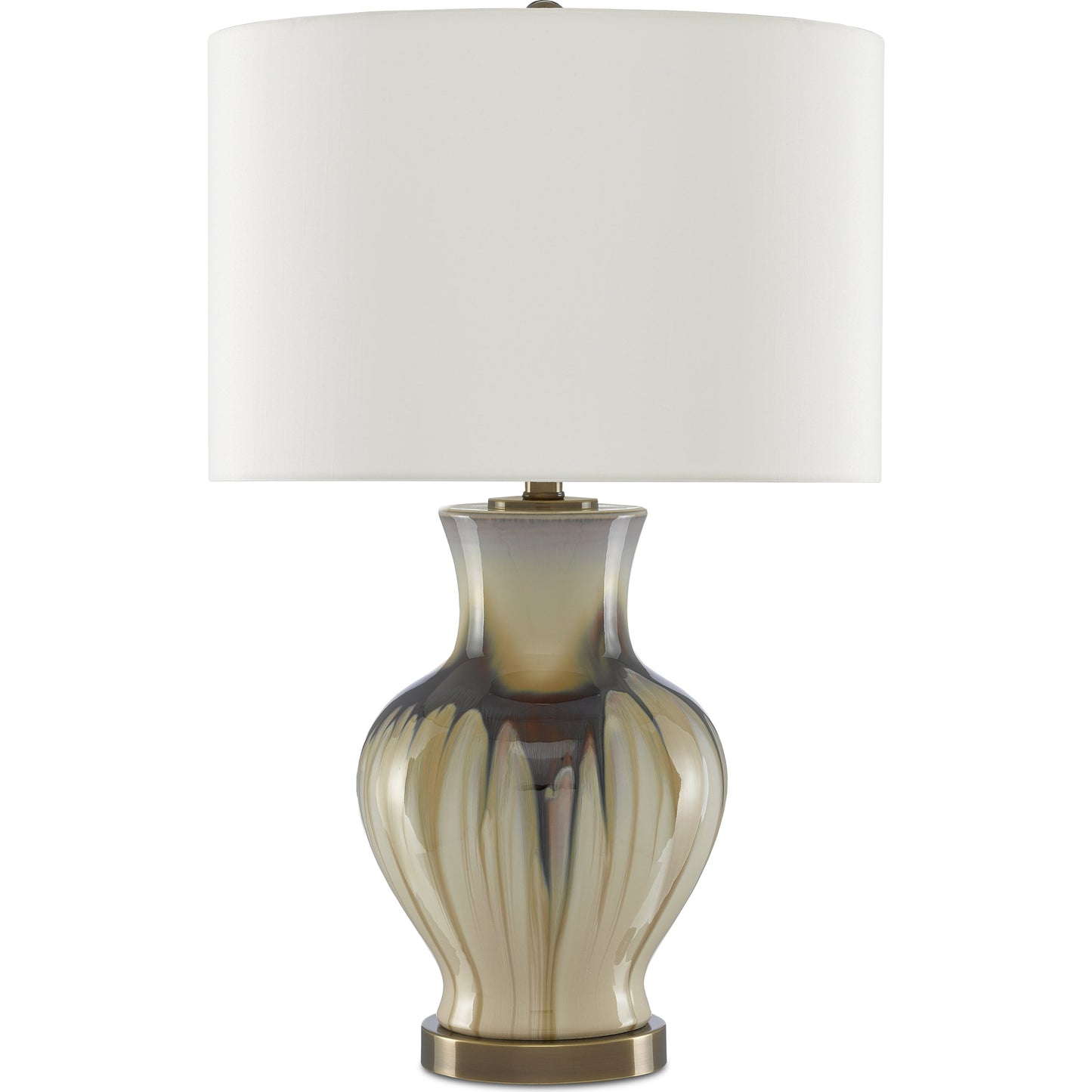 002 SR-767941 | Additional Silo | Muscadine Table Lamp by Currey and Company in cream, brown, antique brass. Made from porcelain, metal in a transitional style.