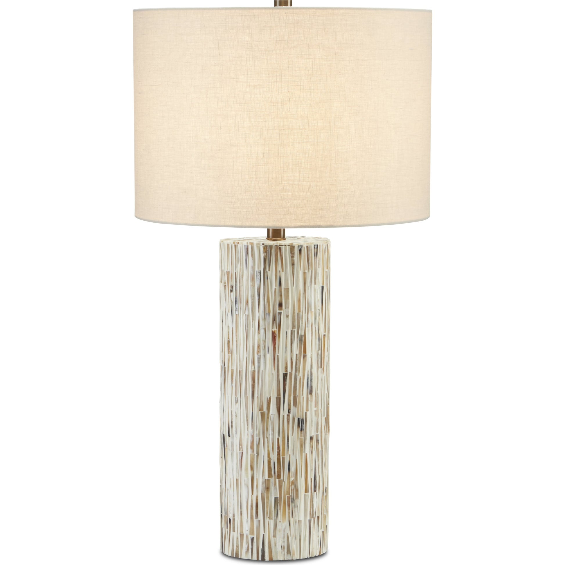 Aquila Table Lamp by Currey and Company in natural bone, antique brass. Made from bone, wood, composite in a transitional style.
