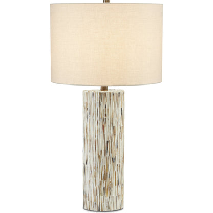 Aquila Table Lamp by Currey and Company in natural bone, antique brass. Made from bone, wood, composite in a transitional style.