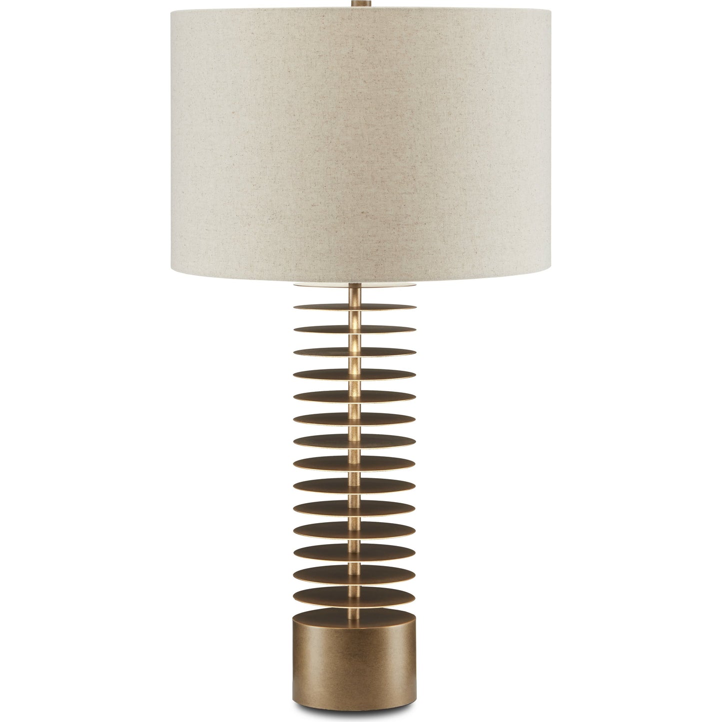 002 SI-1894630 | Additional Silo | Walwyn Table Lamp by Currey and Company in painted antique brass. Made from metal in a modern style.