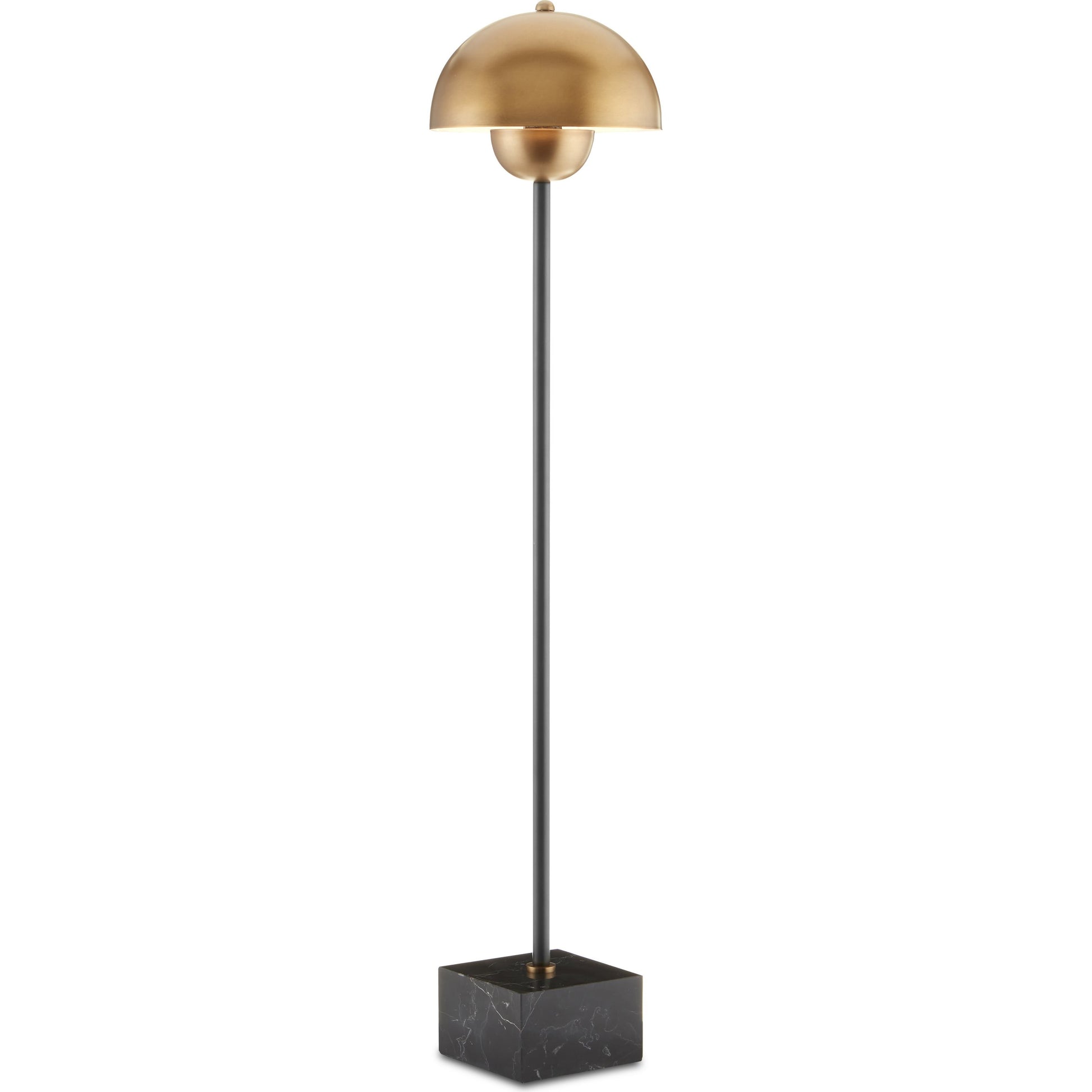 La Rue Table Lamp by Currey and Company in brushed brass, black. Made from metal, marble in a modern style.